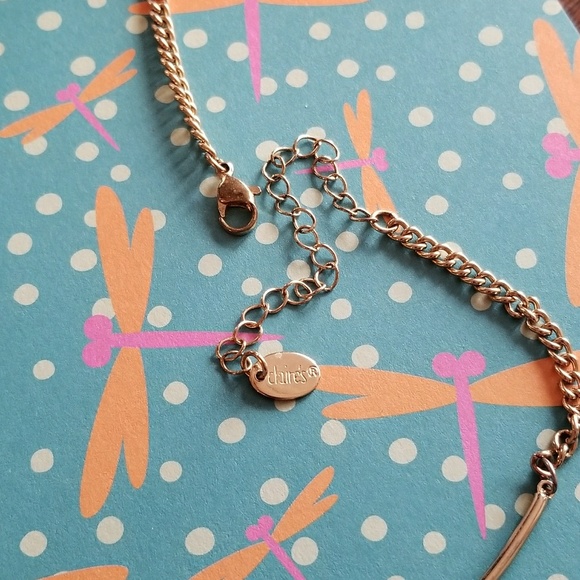 Relisted -Love tassel bow necklace wire collar gold tone - Picture 4 of 5